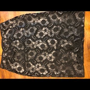 Bisou Bisou Black Leather Look Skirt NEW S L